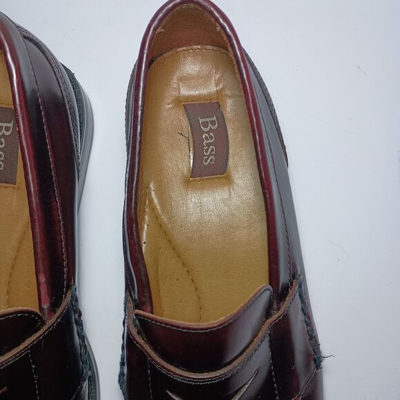 Bass Men\'s Classic Wine Burgundy Leather Penny Loafers Shoes Sz 9M 9 M main image 12